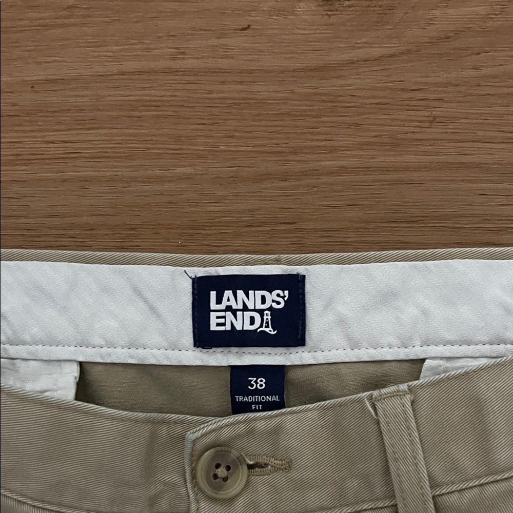 Lands' End Men's Khaki Chinos Size 38x29 - Picture 2 of 4
